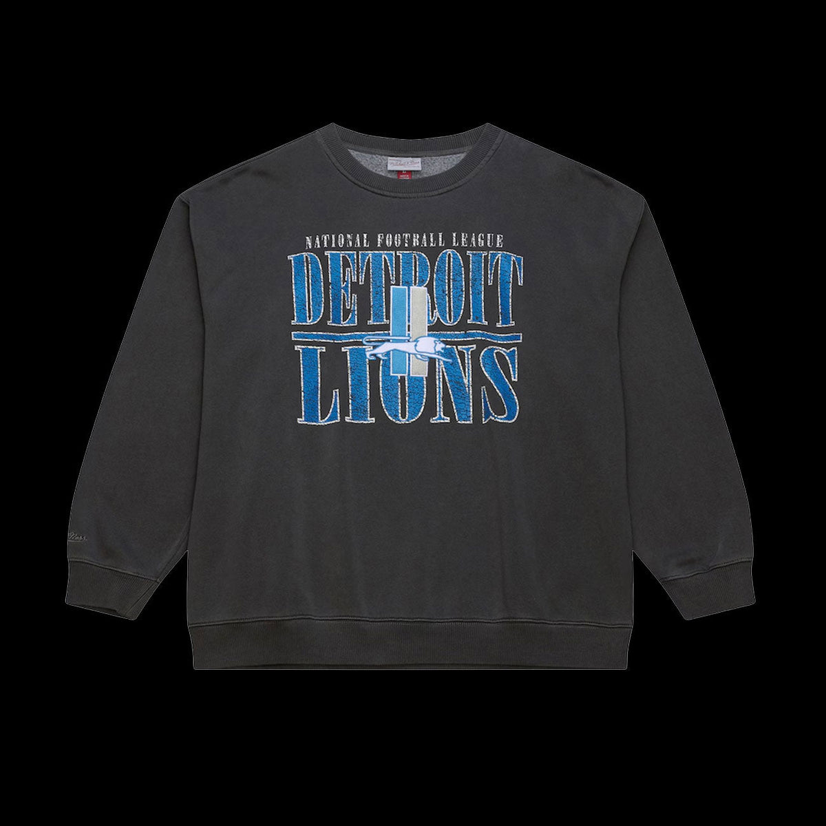 Mitchell & Ness Detroit Lions Downtown Collection Crewneck (Black)