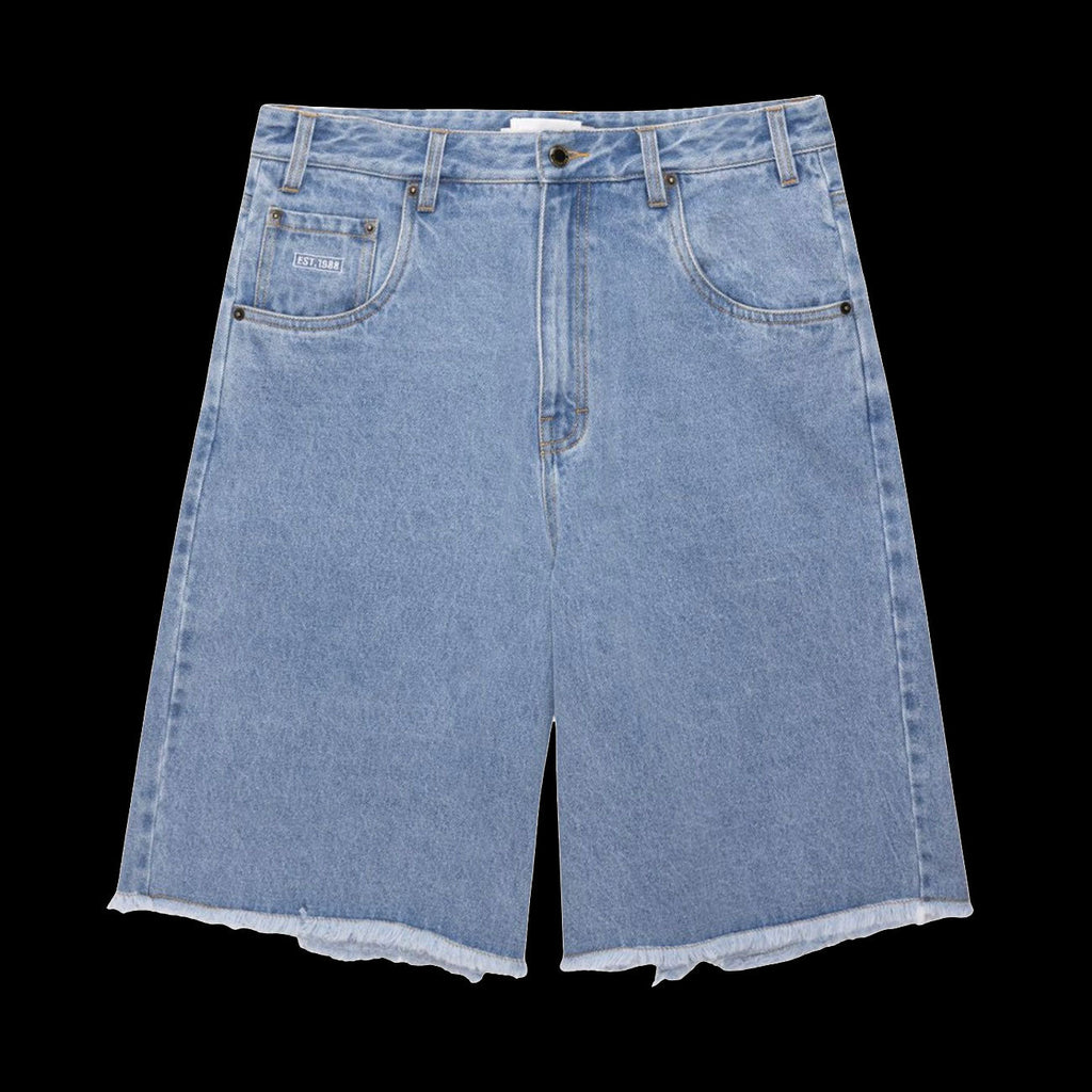 Honor The Gift Frayed Edge 11" Denim Bermuda Shorts (Indigo Denim)