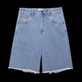Honor The Gift Frayed Edge 11" Denim Bermuda Shorts (Indigo Denim)