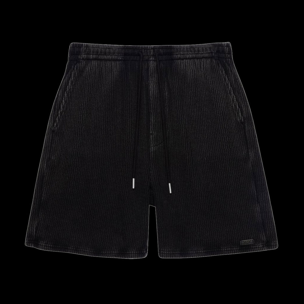 Honor The Gift Rib Knit Drawcord 7" Shorts (Black)