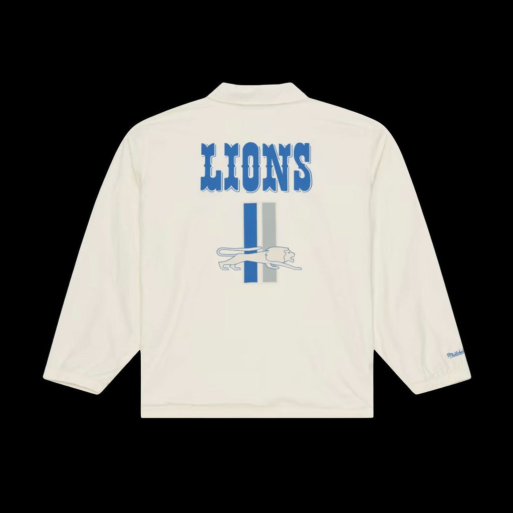 Mitchell & Ness NFL Retro Roots Coaches Jacket Detroit Lions (Cream)