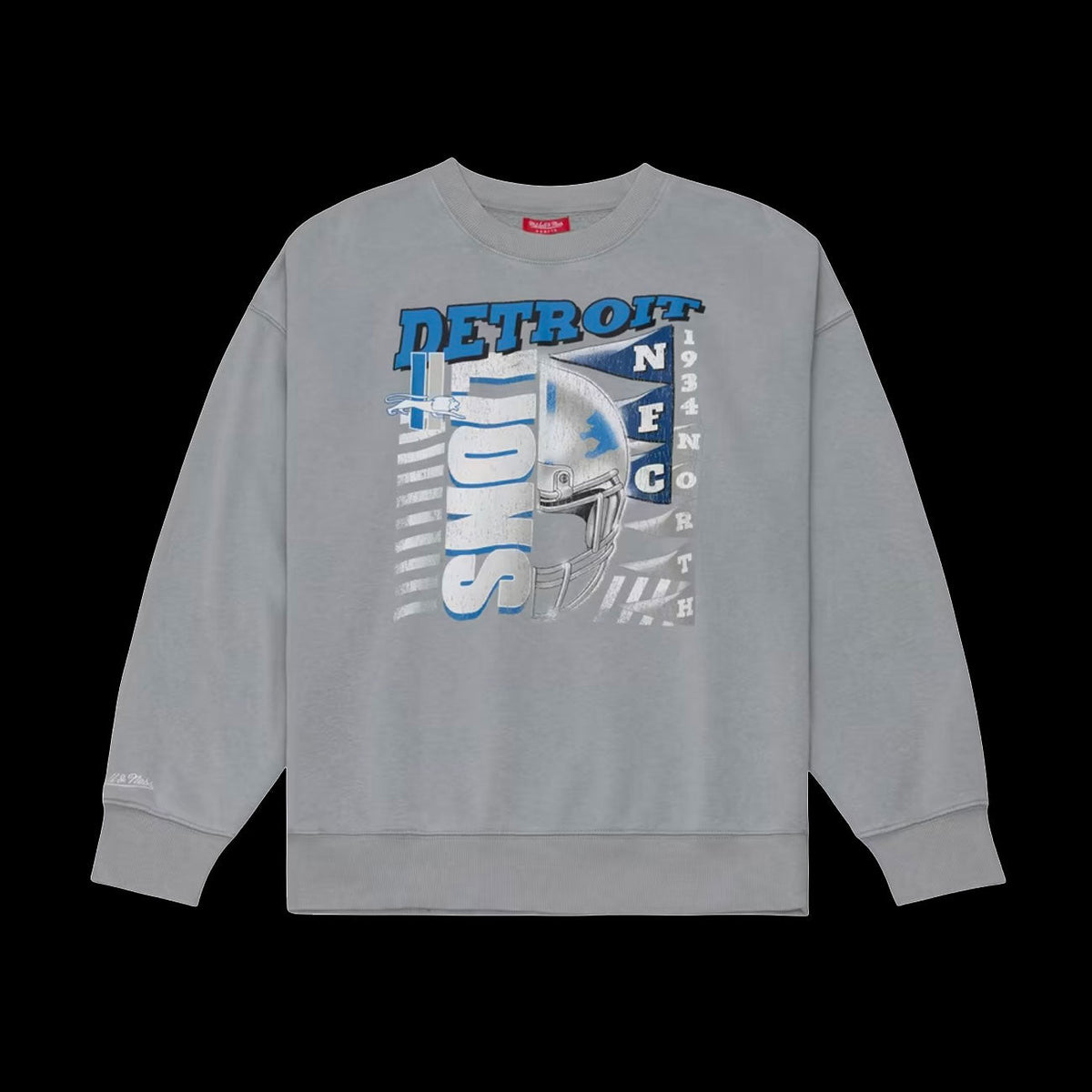 Mitchell & Ness NFL Women's Street Graphics Lt Crewneck Detroit Lions (Grey)