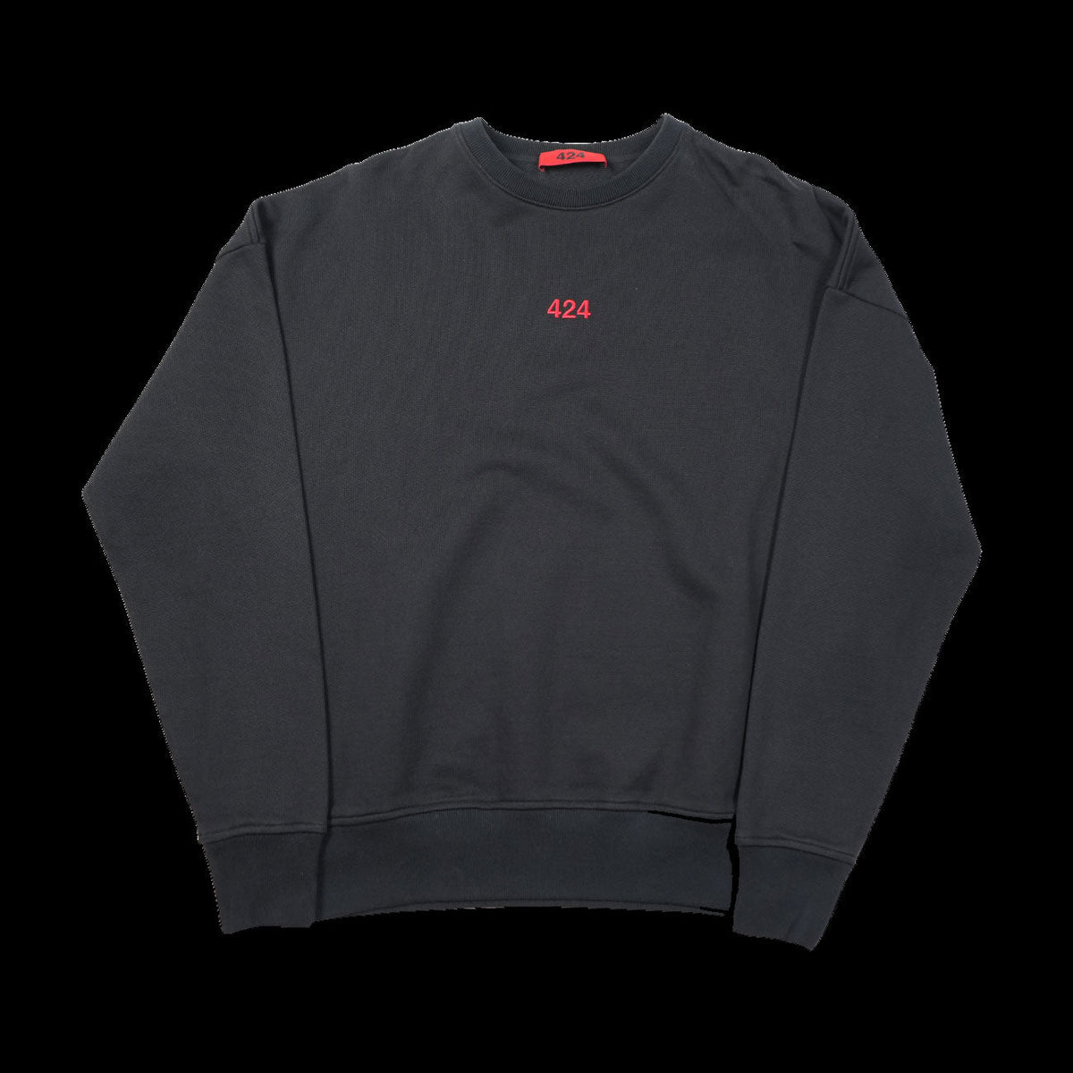 424 Felpa Girocollo RIC. Crewneck Oversized (Black)