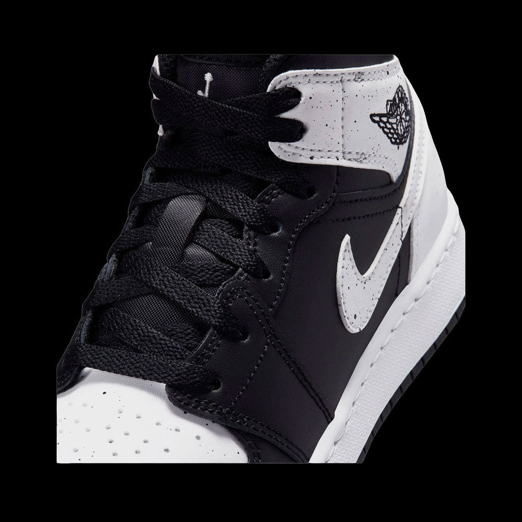 Air Jordan 1 Mid (GS)(Black/White-Black)