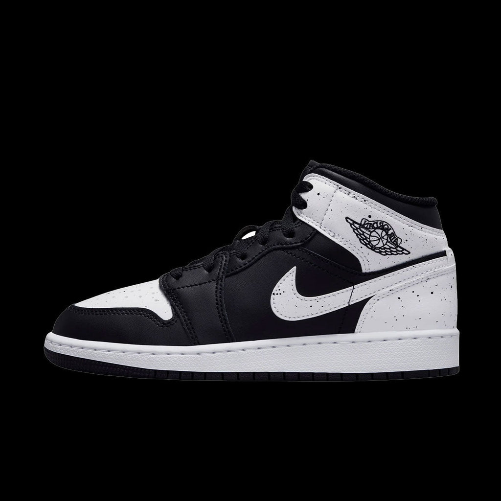 Air Jordan 1 Mid (GS)(Black/White-Black)
