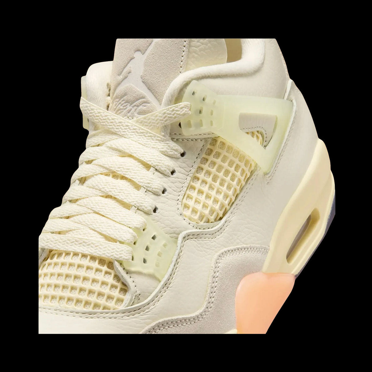 WMNS Air Jordan 4 Retro "Birds of Paradise" (Coconut Milk/Muslin-Bright Mango)